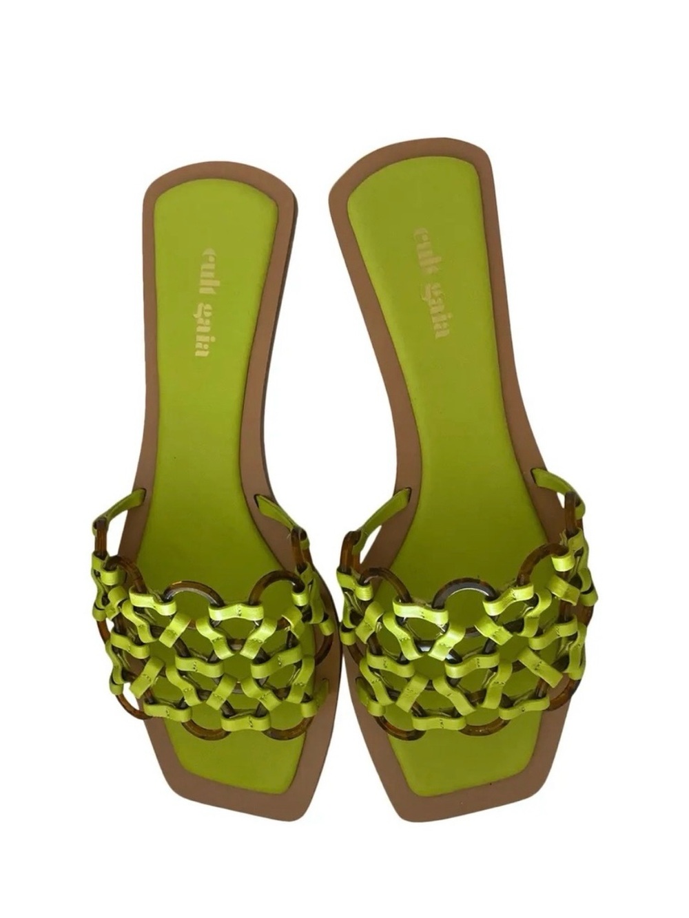 Cult Gaia Bea Sandals in Zest Neon Green size 7